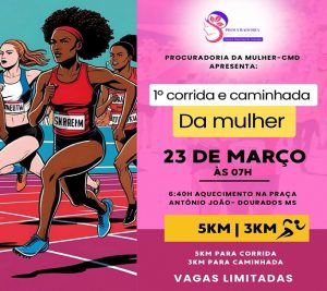 Corrida e Caminhada da Mulher acontece neste domingo em Dourados