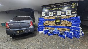 Carro é apreendido em Dourados com 1,3 tonelada de drogas