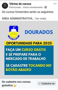 Golpistas usam Brasão oficial do município para vender 'cursos' nas redes sociais