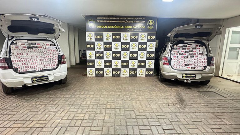 DOF apreende veículos abarrotados com cigarros do Paraguai em Vila Vargas