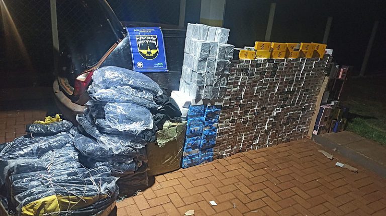 Invidíduos são flagrados pela PMR com mercadorias ilegais em Maracaju