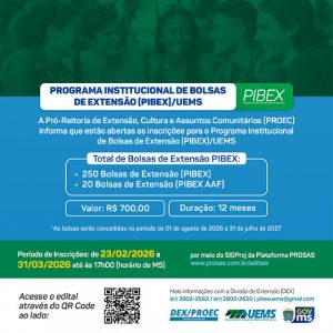 Uems publica edital do Programa Institucional de Bolsas de Extensão