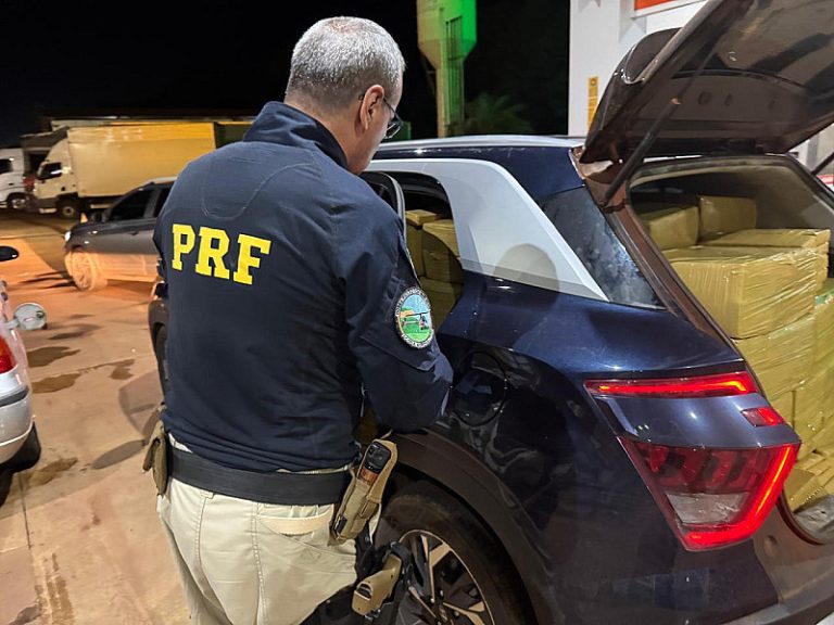 Rapaz é preso na MS-379 com 1,2 tonelada de maconha em carro furtado no interior de SP